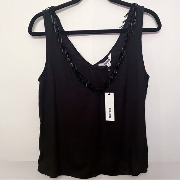 NWT BB Dakota Powers That V Beaded Top Black - Picture 2 of 9